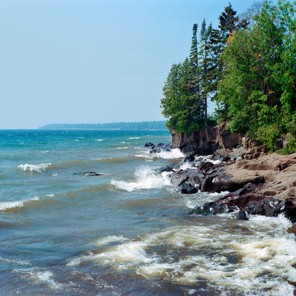 Rocky Shoreline and Waves – Lake Superior