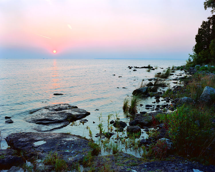 sunset green bay door county